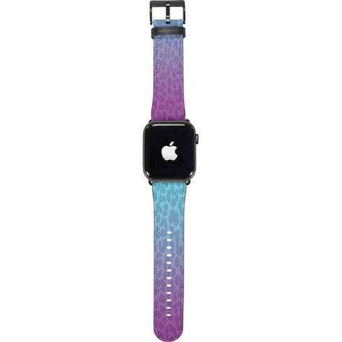 Cheetah Print Purple and Blue Apple Watch Band 38-40mm