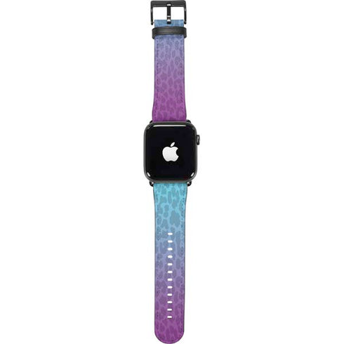 Cheetah Print Purple and Blue Apple Watch Band 42-44mm