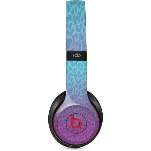 Cheetah Print Purple and Blue Beats Solo 2 Wireless Skin