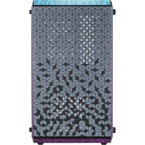 Cheetah Print Purple and Blue Cooler Master MasterBox Q300L Mini Tower Skin