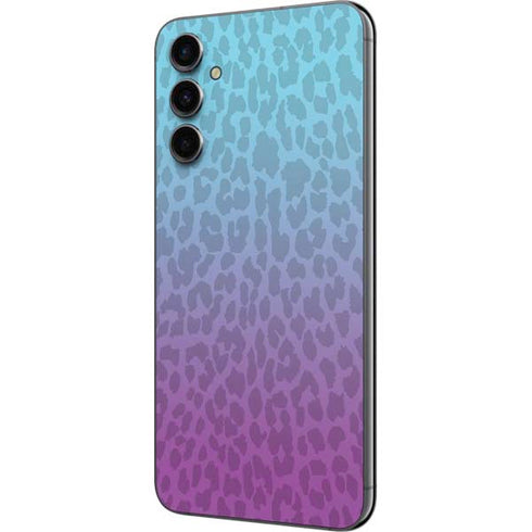 Cheetah Print Purple and Blue Galaxy A14 5G Skin