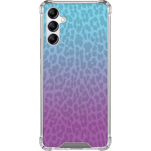 Cheetah Print Purple and Blue Galaxy A15 5G Clear Case