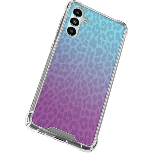 Cheetah Print Purple and Blue Galaxy A15 5G Clear Case