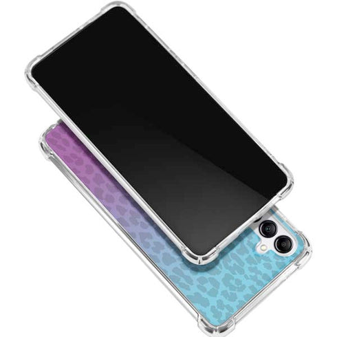 Cheetah Print Purple and Blue Galaxy A15 5G Clear Case