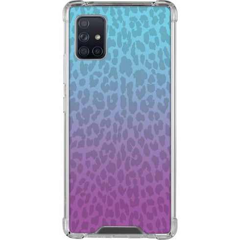 Cheetah Print Purple and Blue Galaxy A51 5G Clear Case