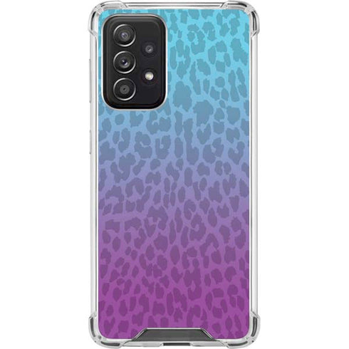 Cheetah Print Purple and Blue Galaxy A52 5G Clear Case