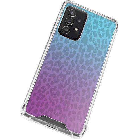 Cheetah Print Purple and Blue Galaxy A52 5G Clear Case