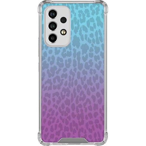 Cheetah Print Purple and Blue Galaxy A53 5G Clear Case