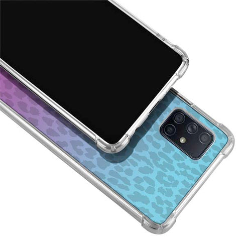 Cheetah Print Purple and Blue Galaxy A71 5G Clear Case