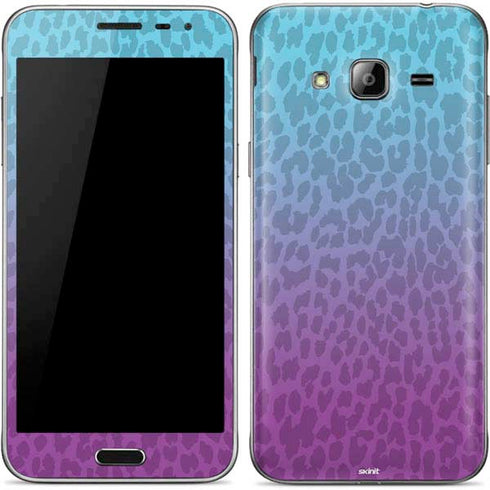 Cheetah Print Purple and Blue Galaxy J3 Skin