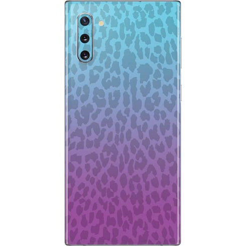 Cheetah Print Purple and Blue Galaxy Note 10 Skin