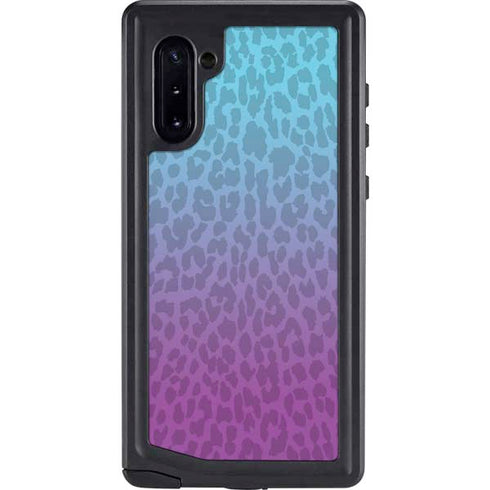 Cheetah Print Purple and Blue Galaxy Note 10 Waterproof Case