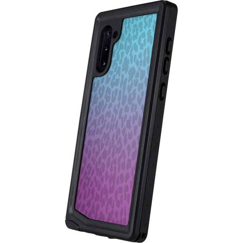 Cheetah Print Purple and Blue Galaxy Note 10 Waterproof Case