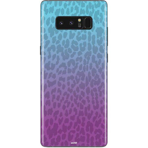 Cheetah Print Purple and Blue Galaxy Note 8 Skin