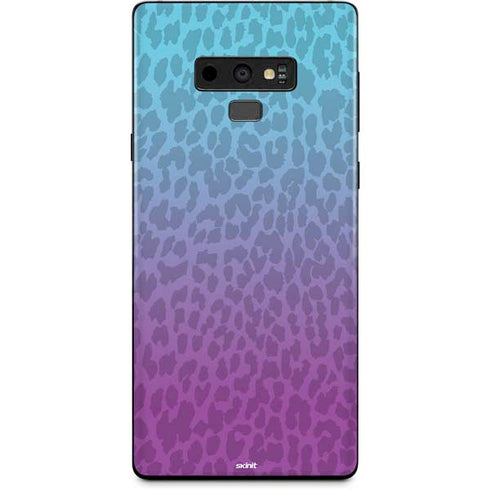Cheetah Print Purple and Blue Galaxy Note 9 Skin
