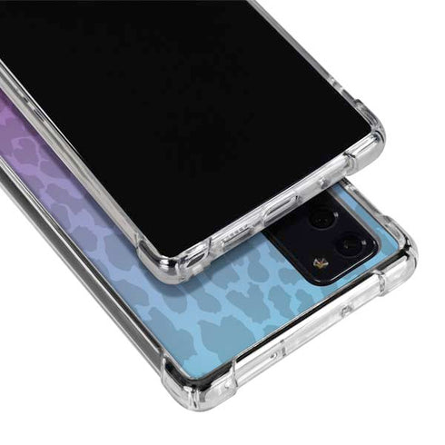 Cheetah Print Purple and Blue Galaxy Note20 5G Clear Case
