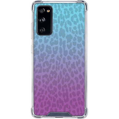 Cheetah Print Purple and Blue Galaxy S20 FE Clear Case