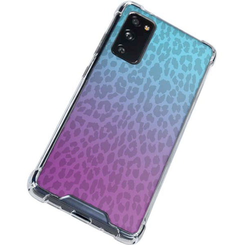 Cheetah Print Purple and Blue Galaxy S20 FE Clear Case