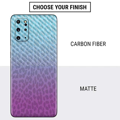 Cheetah Print Purple and Blue Galaxy S20 Plus Skin