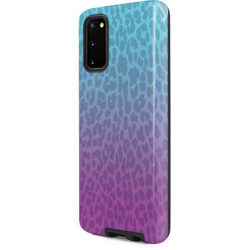 Cheetah Print Purple and Blue Galaxy S20 Pro Case