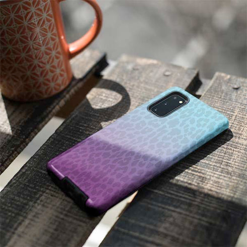 Cheetah Print Purple and Blue Galaxy S20 Pro Case