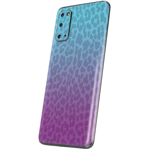 Cheetah Print Purple and Blue Galaxy S20 Skin