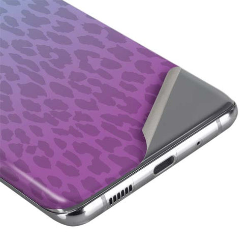 Cheetah Print Purple and Blue Galaxy S20 Skin