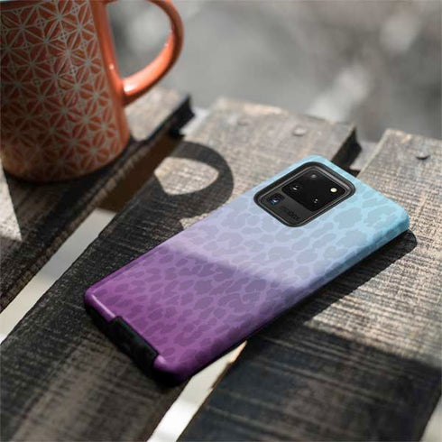 Cheetah Print Purple and Blue Galaxy S20 Ultra 5G Pro Case