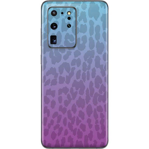 Cheetah Print Purple and Blue Galaxy S20 Ultra 5G Skin
