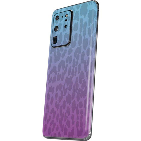 Cheetah Print Purple and Blue Galaxy S20 Ultra 5G Skin