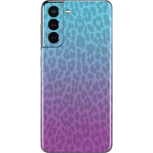 Cheetah Print Purple and Blue Galaxy S21 5G Skin