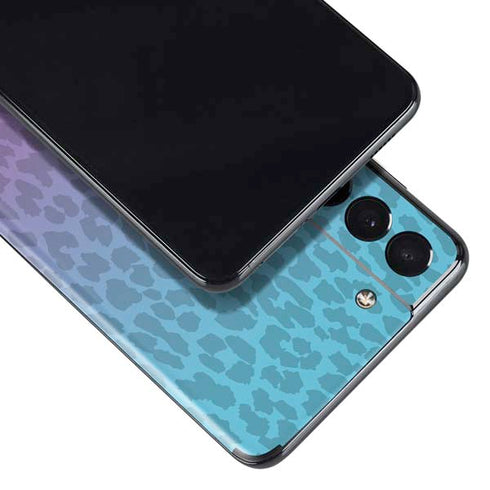 Cheetah Print Purple and Blue Galaxy S21 5G Skin