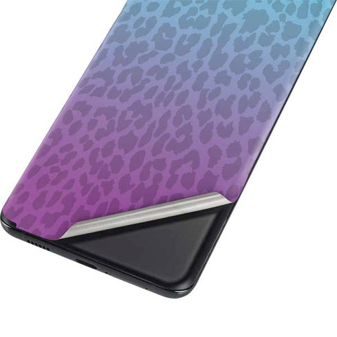 Cheetah Print Purple and Blue Galaxy S21 5G Skin