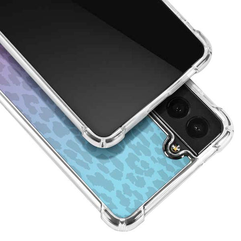 Cheetah Print Purple and Blue Galaxy S21 Plus 5G Clear Case