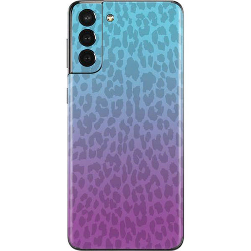 Cheetah Print Purple and Blue Galaxy S21 Plus 5G Skin
