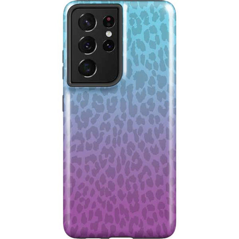 Cheetah Print Purple and Blue Galaxy S21 Ultra 5G Pro Case