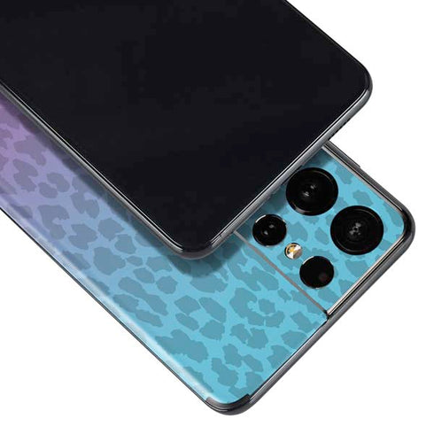 Cheetah Print Purple and Blue Galaxy S21 Ultra 5G Skin