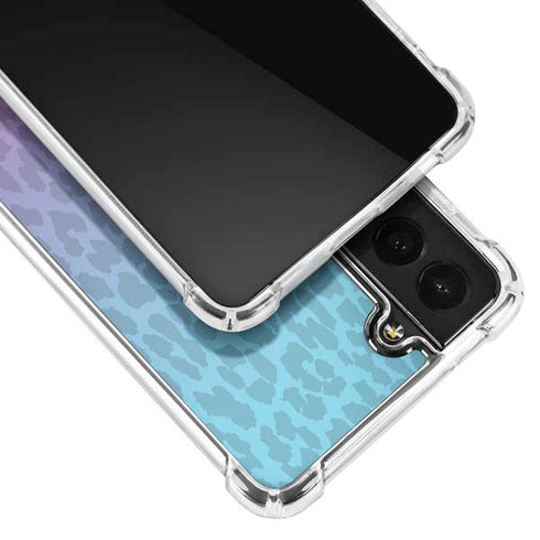 Cheetah Print Purple and Blue Galaxy S22 Clear Case