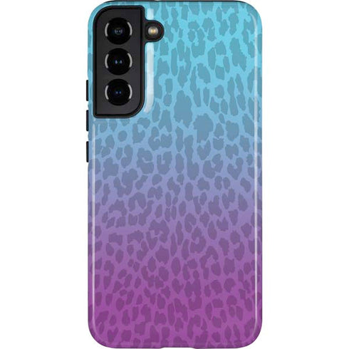 Cheetah Print Purple and Blue Galaxy S22 Plus Pro Case