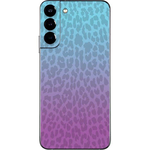 Cheetah Print Purple and Blue Galaxy S22 Plus Skin