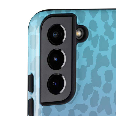 Cheetah Print Purple and Blue Galaxy S22 Pro Case