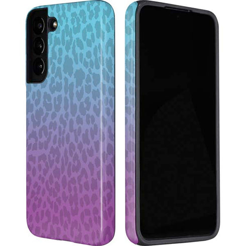 Cheetah Print Purple and Blue Galaxy S22 Pro Case