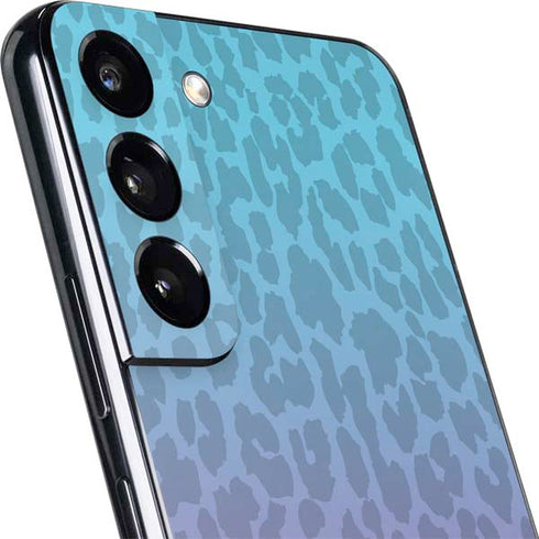 Cheetah Print Purple and Blue Galaxy S22 Skin