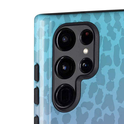 Cheetah Print Purple and Blue Galaxy S22 Ultra Pro Case