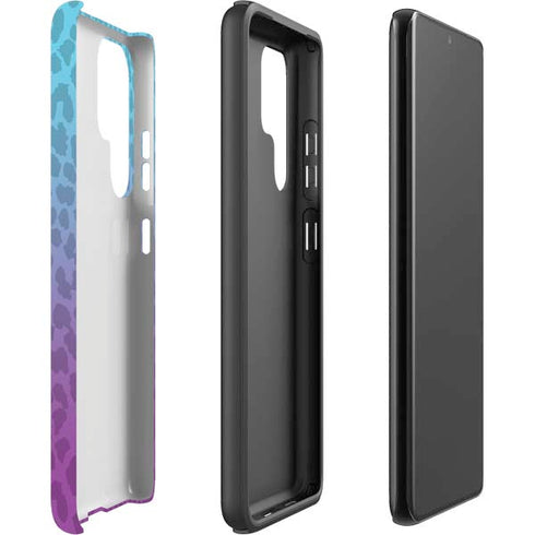 Cheetah Print Purple and Blue Galaxy S22 Ultra Pro Case