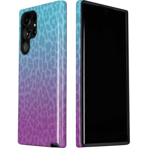 Cheetah Print Purple and Blue Galaxy S22 Ultra Pro Case