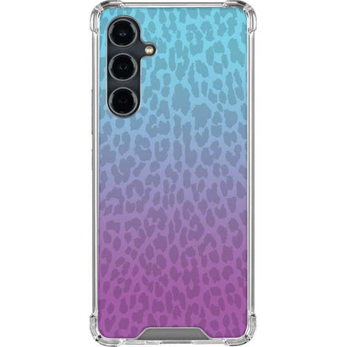 Cheetah Print Purple and Blue Galaxy S23 FE Clear Case