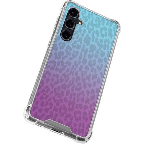 Cheetah Print Purple and Blue Galaxy S23 FE Clear Case