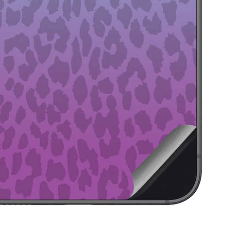 Cheetah Print Purple and Blue Galaxy S23 FE Skin