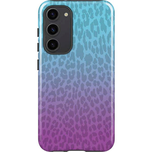 Cheetah Print Purple and Blue Galaxy S23 Plus Pro Case